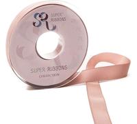 SR SUPER RIBBONS®™ Double Sided Satin Ribbons Gift Wrapping, Party Decoration, Wedding car, Christmas, Balloons, Hair, Cake, Presents, Wedding Bouquet (Natural 3mm x 50m)