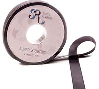 SR SUPER RIBBONS®™ Satin Ribbons Gift Wrapping, Party Decoration, Wedding car, Christmas, Balloons, Hair, Cake, Presents, Wedding Bouquet (Charcoal 15mm x 20m)