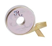 SR SUPER RIBBONS®™- Full Reel 25mm Double Faced Satin Ribbon, 20 Metres on Reel - Gold(Lurex)