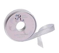 SR SUPER RIBBONS®™- Full Reel 25mm Double Faced Satin Ribbon, 20 Metres on Reel - Silver(Lurex)