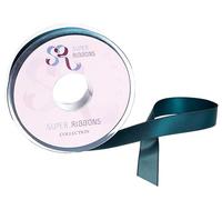 SR SUPER RIBBONS®™- Full Reel 25mm Double Faced Satin Ribbon, 20 Metres on Reel - Teal Green