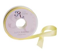 SR SUPER RIBBONS®™- Full Reel 25mm Double Faced Satin Ribbon, 20 Metres on Reel - Yellow