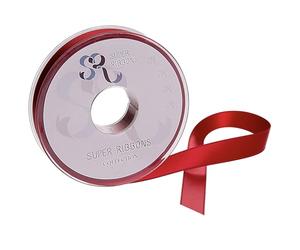SR SUPER RIBBONS®™- Full Reel 38mm Double Faced Satin Ribbon, 20 Metres on Reel - Red