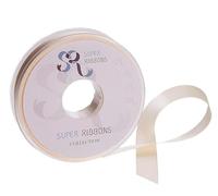 SR SUPER RIBBONS®™ Double Sided Satin Ribbons Gift Wrapping, Party Decoration, Wedding car, Christmas, Balloons, Hair, Cake, Presents, Wedding Bouquet (Cream 3mm x 50m)