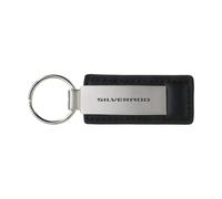 SR1 Performance Chevy Silverado Metal/Leather Keychain - Officially Licensed Chevrolet Key Tag, Black, Default