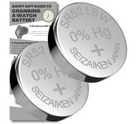 SR521SW Watch Batteries - 2 x Seizaiken 379 Equivalent Cell Button Watch Battery Replacement Kit for Watches with Fitting Guide