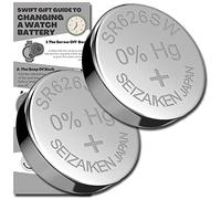 SR626SW Watch Batteries - 377 x 2 Seizaiken Equivalent Cell Button Watch Battery Replacement Kit for Watches with Fitting Guide