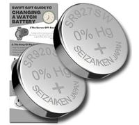 SR927SW Watch Batteries, Seizaiken 395, Silver Oxide 2 Pack with Guide