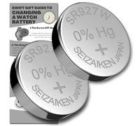 SR927W Watch Batteries - 2 x Seizaiken 399 Equivalent Cell Button Watch Battery Replacement Kit for Watches with Fitting Guide AG7