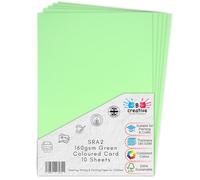 SRA2 Large Green Card Coloured Display Cardstock Light Green Poster Mounting Craft Card 160gsm 10 Sheets
