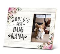 SRADMO Dog Nana Picture Frame - Christmas & Birthday Gifts for Grandma - White, 10x8 inch Wooden Tabletop Photo Frame