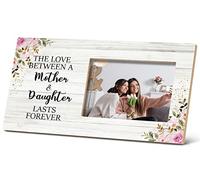SRADMO The Love Between a Mother and Daughter Lasts Forever Picture Frame,Mother and Daughter 12×6 inch Wooden Tabletop Photo Frame for Birthday Mother's Day,Memorial Mom Gifts from Daughter