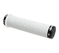 Sram DH Silicone Locking Grips with Double Clamps and End Plugs - White,13 cm