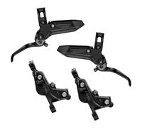 Sram Level Silver Stealth 4-Piston Front And Rear Disc Brake Set - Black / Pair