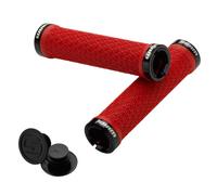 Sram MTB Locking Grips with Two Clamps and End Plugs - Red