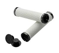 Sram MTB Locking Grips with Two Clamps and End Plugs - White