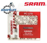 SRAM PC1170 11SPD CHAIN SILVER/GREY 120 LINK WITH POWERLOCK BOXED