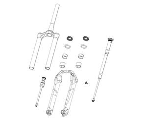 SRAM RockShox Spring Left Soloair Revelation 13 14 26 27.5 29 120 MM W/Top Cap