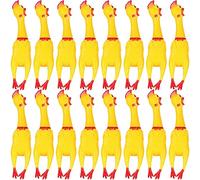 Sratte 16 Pack Screaming Chicken Toys Bulk Large Rubber Squeaking Chicken Toys for Pet Chew Gifts Prank Novelty Toy(15 Inch,Yellow)