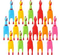 Sratte 16 Pack Screaming Chicken Toys Bulk Large Rubber Squeaking Chicken Toys for Pet Chew Gifts Prank Novelty Toy