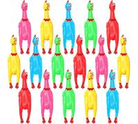 Sratte 16 Pack Screaming Chicken Toys Bulk Squeaky Rubber Chicken Large Squeaking Chicken Toys for Pet Chew Gifts Prank Novelty Toy(Colorful,12 Inch)