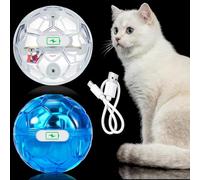 Sratte 2 Pcs Rechargeable Light up Cat Ball Ghost Hunting, Blue | Activated LED Light Cat Toy, Pet Ball, Ghost Hunting Equipment, Interactive Glowing Toy for Indoor Exercise, Animals Activity