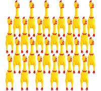 Sratte 24 Pcs 15 Inch Screaming Chicken Toys Bulk Large Rubber Squeaking Chicken Toys for Pet Chew Gifts Prank Novelty Toy (Yellow)