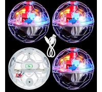 Sratte 4 Pcs Rechargeable Cat Ball Ghost Hunting Light up Cat Balls Toys Motion LED Motion Activated Flash Glowing Lighted Dog Interactive Toys Pet (Clear)
