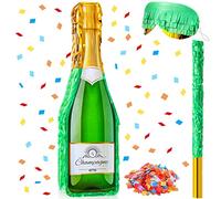 Sratte Champagne Bottle piñata Green Champagne piñata with Stick for Adults Party Decorations, Centerpiece, Photo Prop, Funny Anniversary, 21 Birthday Party Supplies