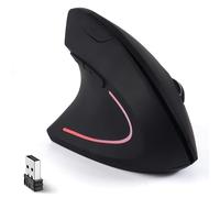 SRAYG Left Handed Ergonomic Mouse, Vertical Wireless Mouse for Left Hand, 2.4G USB Carpal Tunnel Lefty Mouse, 3 Adjustable DPI, 6 Buttons, for Laptop, PC, Computer, Mac, Windows, Desktop -Black