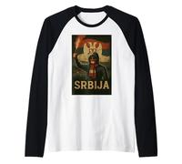 Srbija Men's T-Shirt Serbia Ultras Flag Raglan Baseball Tee