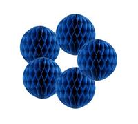 SrchJoy Honeycomb Paper Ball Party Decorations Pack of 5 Tissue Pom Poms Flower Ball Garland Birthday Baby Shower Wedding Party Decor (Royal Blue, 5 Pcs - 4" (10cm))