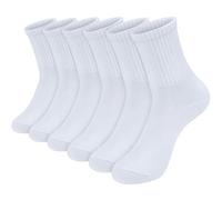 srclo Womens Cotton Socks, 6 Pairs Comfy and Breathable Basic Ladies Girls Crew Sock Size UK 4-7