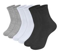 srclo Womens Cotton Socks, 6 Pairs Comfy and Breathable Basic Ladies Girls Crew Sock Size UK 4-7