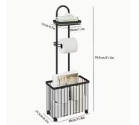 SRD 1 Freestanding Toilet Paper Holder With Storage - Holds 6 Spare Rolls Heavy Duty Steel Oiled Bronze Finish Easy To Assemble Space Saving Bathroom Organizer, Toilet Paper Storage Containers