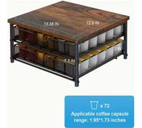 SRD Counter Coffee Pod Holder, K Cup Storage Drawer Holder, K Cup Capsule Storage Pod Storage Box, Coffee Site Capsule Storage With Sliding Basket, Brown