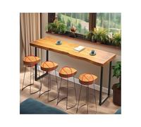 SRDCAIM Solid Wood Bar Height Table Live Edge Dining Breakfast Narrow pub Table Long Bar Table counter height kitchen table - Table Only(180x40cm/70.8x15.7in)