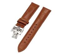 SRDRK 19mm 20mm 22mm Double-sided cowhide Watch Bands For Vacheron VC Watch Strap Constantin For Men And Women Cow Leather Bracelets(Light brown Silver,19mm)