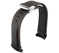 SRDRK 20mm 22mm Curved End Rubber Watch Band for Omega Seamaster Watch Straps with Folding Buckle Luxury Bracelets Silicone Watchbands(8,21mm)