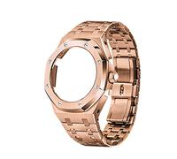SRDRK 4th generation GA2100 stainless steel strap kit, the octagonal full metal case strap is suitable for GA2100 retrofitting and upgrading DIY(Rose Gold Finish)