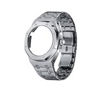 SRDRK 4th generation GA2100 stainless steel strap kit, the octagonal full metal case strap is suitable for GA2100 retrofitting and upgrading DIY(Silver Steel)