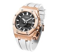 SRDRK 5rd For GA2100 GA2110 Mod Kits, Metal Watch Band Strap Bezel, Watch Modding Replacement Accessories Set Rose Gold Case Silver Nails(White)