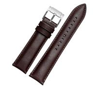 SRDRK For Fossil BQ2363/2453 ME3099 3052 3054 FS5380/5453 FS4735 FS4812 Cowhide Strap Vintage Genuine leather Watchband 20 22mm(Brown silver,20mm)