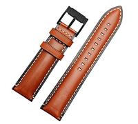 SRDRK For Fossil BQ2363/2453 ME3099 3052 3054 FS5380/5453 FS4735 FS4812 Cowhide Strap Vintage Genuine leather Watchband 20 22mm(Light brown black,20mm)