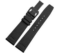 SRDRK For IWC Pilot Spitfire Timezone TopGun Strap Green Black Belts Wristwatch Straps 20mm 21mm 22mm Nylon Canvas Fabric Watch Band(Black black,21mm)