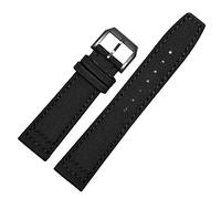 SRDRK For IWC Pilot Spitfire Timezone TopGun Strap Green Black Belts Wristwatch Straps 20mm 21mm 22mm Nylon Canvas Fabric Watch Band(Pin black,22mm)