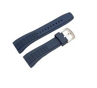 SRDRK For Seiko SRH 006 013 SPC007 watchband waterproof rubber 26mm black silicone with stainless steel buckle Watch strap(Blue)