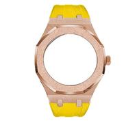 SRDRK Gen4 Gen5 GA2100 Modification Set For GA-2100 GA2110 Mod Kit Emery Steel Metal Luxury Case Bezel with Screw Rubber Strap(RGY)