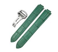 SRDRK Genuine Leather Watchband 14mm 16mm 18mm 20mm 22mm For Ballon Bleu De Cartier Convex Type Colorful Calfskin Watch Strap(Green,16mm)