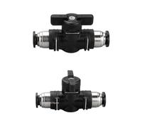 SRDRK HVFF & BUC Series Pneumatic Hand Valve, 4mm 6mm 8mm 10mm 12mm OD Push to Connect Straight Union(BUC-6mm)